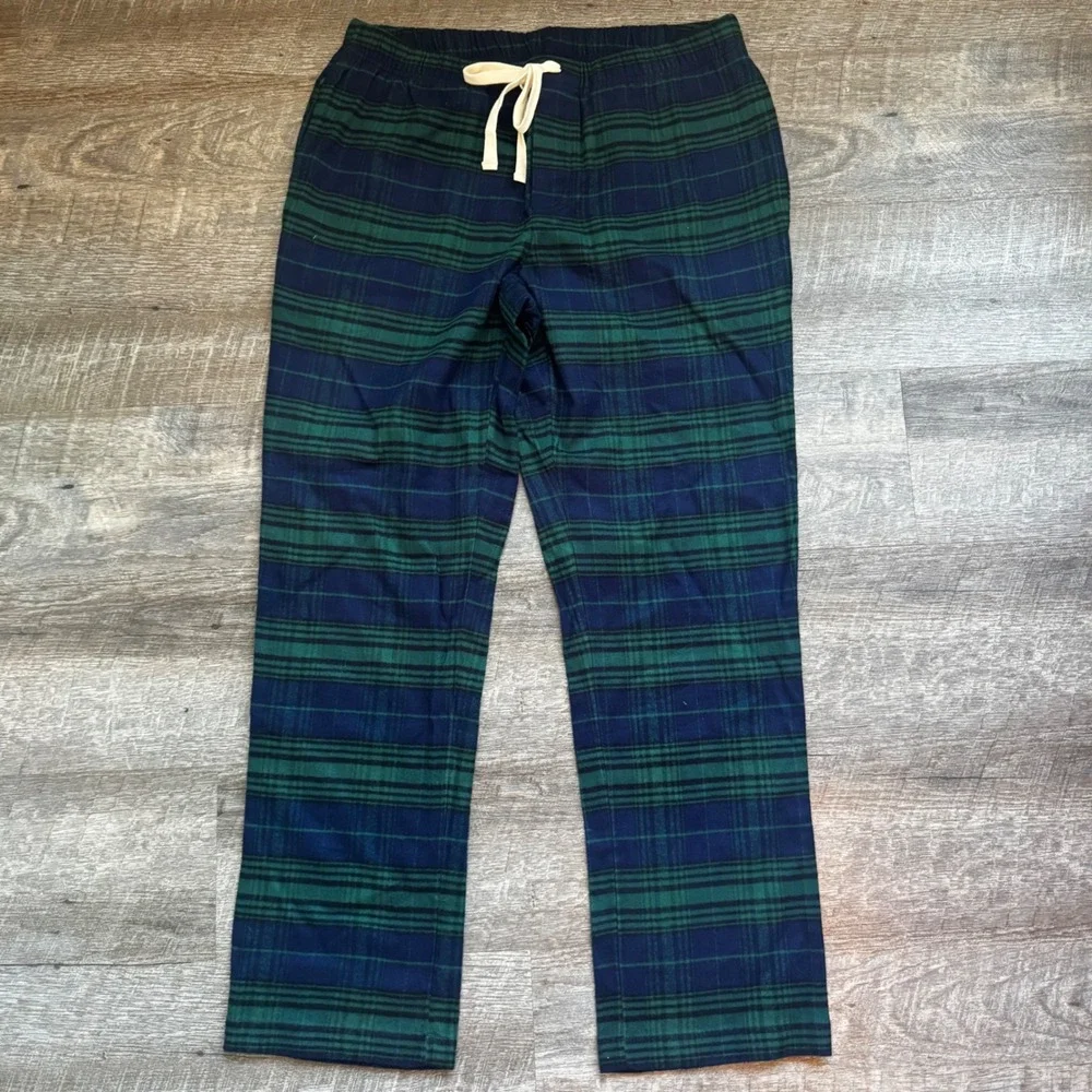 Vineyard Vines Plaid Pajama Pants Medium Navy Green Cotton Viscose Lounge
